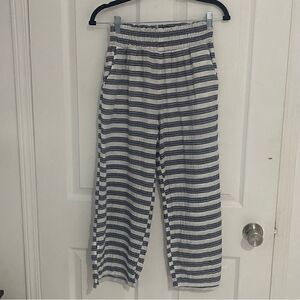 Aerie Blue and White Striped Stretchy Pants Women's Size XS‎